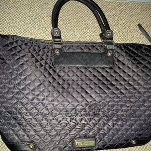 Steve Madden Quilted Black w / Gold Hardware Tote Bag NWOT